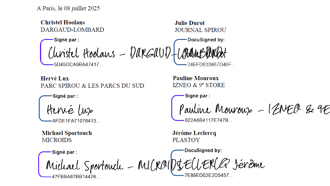 Signatures DG jeu concours Schtroumpfs